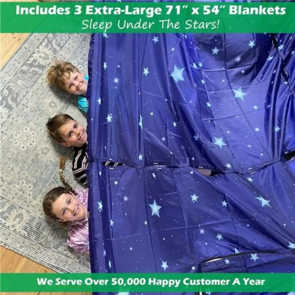 Molcey Blanket Fort Building Kit‎ for Kids 4-8 8-12+ - Build a Fort Blankets